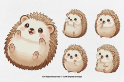 15 Bundle Watercolor Baby Hedgehog Animal Kids Spines Chibbi Product Image 5
