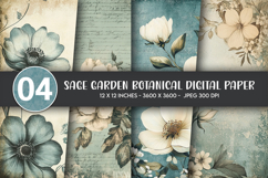 Sage Garden Botanical Digital Paper Product Image 1