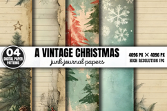 A Vintage Christmas Journal Digital Paper JPG Bundle Product Image 6