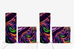 Liquid Waves Tumbler Sublimation, Neon Purple Tumbler PNG Product Image 5