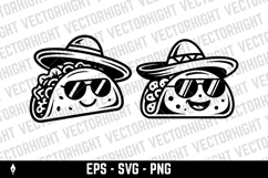 Mascot of a taco wearing a sombrero and sunglasses Product Image 5