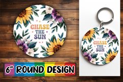 Luminous Keychain Round PNG, Flower Quote Product Image 1