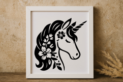 Enchanted Floral Unicorn SVG Product Image 1