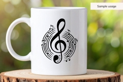 Hand Drawn Treble Clef Music Notes Circle SVG Product Image 5