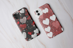 12 Valentine glitter heart digital paper Product Image 5