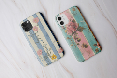 32 Vintage Floral Stripe Digital Paper Product Image 4