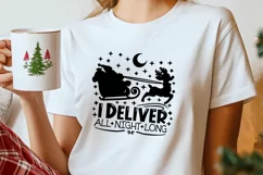 I Deliver All Night Long Svg, Funny Christmas Santa Svg. Product Image 6