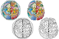 Decorative skulls and brains for coloring pages Product Image 6