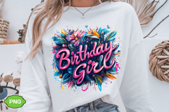 Birthday Girl PNG Floral Birthday PNG Product Image 5