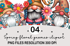 Spring floral gnomes clipart Product Image 1