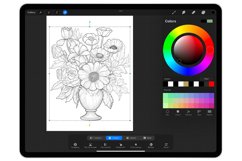 39 Procreate Flowers in vase Stamp Brushes Product Image 3