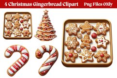 Christmas Gingerbread Clipart PNG Product Image 1