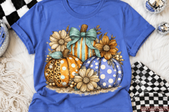 Blue Bow Pumpkin PNG | Leopard Polka Dot Fall Pumpkin Sublim Product Image 5