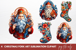 Christmas Fork Art Sublimation Clipart Christmas Fork Art Product Image 1