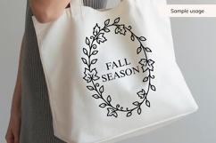 Hand Drawn Oval Fall Leaves Border SVG Product Image 5