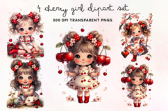 Cherry Girl PNG Clipart Set Product Image 1