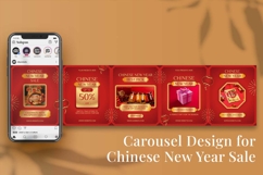 Chinese New Year Sale Instagram Carousel &amp; Canva Template Product Image 5