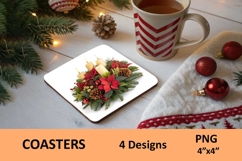 Christmas Coaster/Candle, Plants floral arrangement/PNG Product Image 5