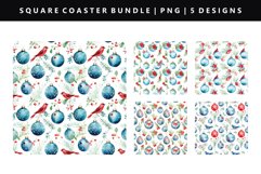 Christmas Square Coaster Design | Square Coaster PNG Product Image 6