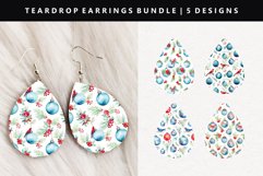 Christmas Teardrop Earring Sublimation PNG Design Product Image 1
