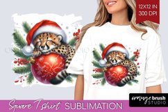 Christmas Animals Square Tshirt Background - Cute Christmas Product Image 1