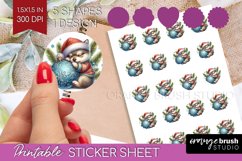 Christmas Animals Round Sticker - Cute Christmas Printable Product Image 1