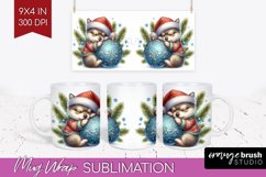 Christmas Animals Mug Wrap - Cute Christmas Mug PNG Product Image 1