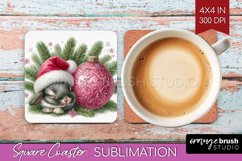 Christmas Animals Square Coaster - Cute Christmas Coaster Product Image 1