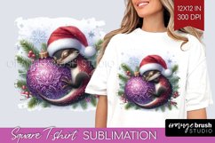 Christmas Animals Square Tshirt Background - Cute Christmas Product Image 1