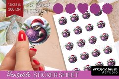 Christmas Animals Round Sticker - Cute Christmas Printable Product Image 1