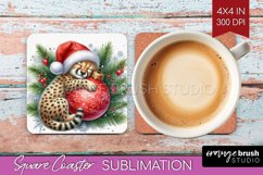 Christmas Animals Square Coaster - Cute Christmas Coaster Product Image 1