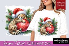 Christmas Animals Square Tshirt Background - Cute Christmas Product Image 1