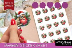 Christmas Animals Round Sticker - Cute Christmas Printable Product Image 1