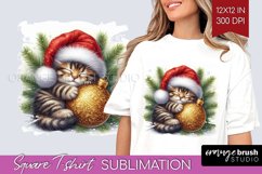 Christmas Animals Square Tshirt Background - Cute Christmas Product Image 1