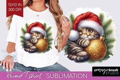 Christmas Animals Round Tshirt Background - Cute Christmas Product Image 1