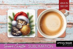 Christmas Animals Square Coaster - Cute Christmas Coaster Product Image 1