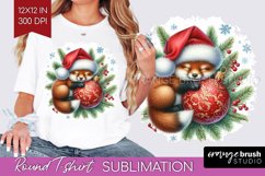 Christmas Animals Round Tshirt Background - Cute Christmas Product Image 1