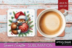 Christmas Animals Square Coaster - Cute Christmas Coaster Product Image 1