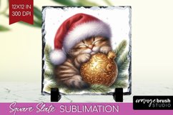 Christmas Animals Slate PNG - Cute Christmas Square Slate Product Image 1