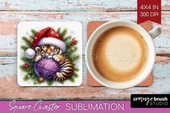 Christmas Animals Square Coaster - Cute Christmas Coaster Product Image 1