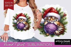 Christmas Animals Round Tshirt Background - Cute Christmas Product Image 1