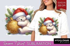 Christmas Animals Square Tshirt Background - Cute Christmas Product Image 1