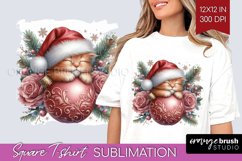Christmas Animals Square Tshirt Background - Cute Christmas Product Image 1