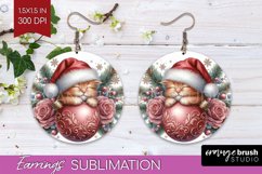 Christmas Animals Round Earrings - Cute Christmas PNG Product Image 1