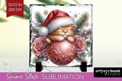 Christmas Animals Slate PNG - Cute Christmas Square Slate Product Image 1