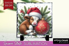 Christmas Animals Slate PNG - Cute Christmas Square Slate Product Image 1