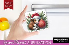 Christmas Animals Magnet Sublimation - Cute Christmas Square Product Image 1