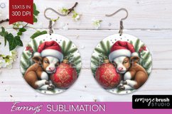 Christmas Animals Round Earrings - Cute Christmas PNG Product Image 1
