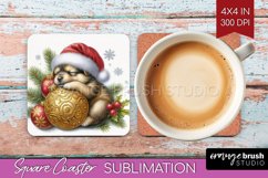 Christmas Animals Square Coaster - Cute Christmas Coaster Product Image 1