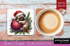 Christmas Animals Square Coaster - Cute Christmas Coaster Product Image 1